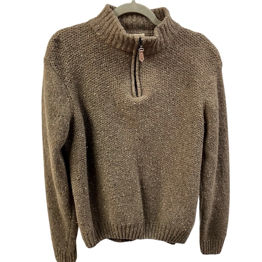 Luca Nobili Made in Italy Wool Blend Men Brown Sweater XL Grandpa Vintage Preppy